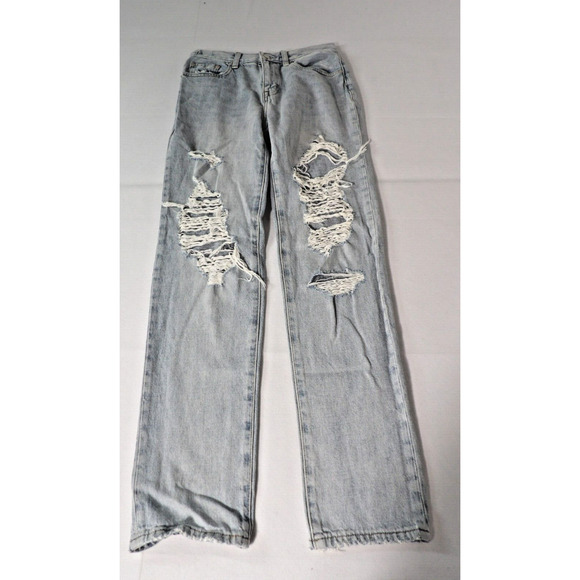 Pistola 25 Presley High Roller Relaxed Hi Rise Light Wash Distressed Grunge 90s - Picture 1 of 16